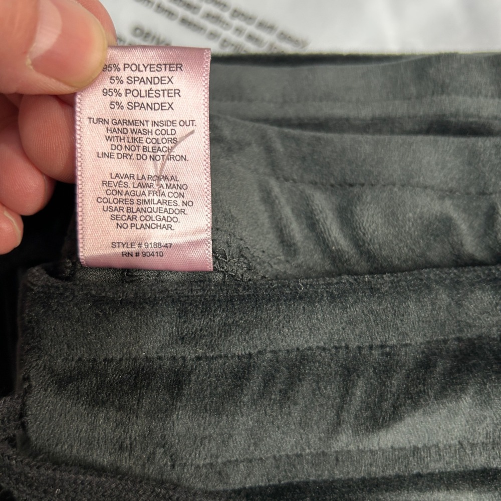 Juicy Couture Black Velour Lounge Pants Rhinestone Logo Sleepwear Womens Large - Picture 9 of 10
